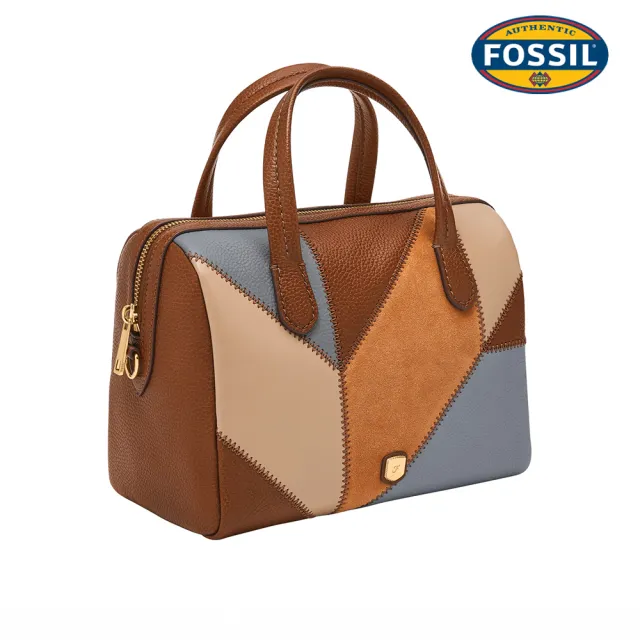 【FOSSIL】Lainey 真皮波士頓包-異色拼接 ZB11205186
