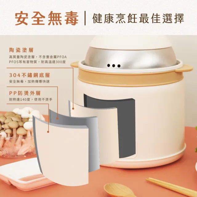 【KINYO】2L 多功能陶瓷美食鍋 料理鍋 快煮鍋(FP-0773)