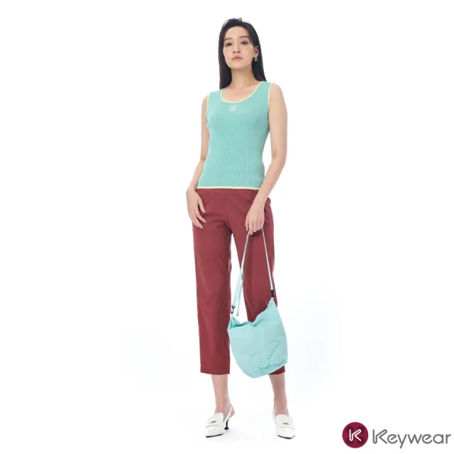 【KeyWear 奇威名品】撞色設計圓領針織背心