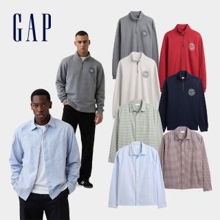 【GAP】四分之一拉鍊運動衫/襯衫 多款任選(887219&888336)