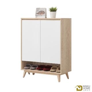 【WAKUHOME 瓦酷傢俱】Kenster原像雙色大容量收納2.7尺鞋櫃A010-787