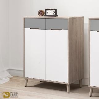 【WAKUHOME 瓦酷傢俱】Kenster淺灰雙色2.7尺鞋櫃A010-767