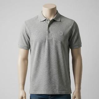 【BURBERRY 巴寶莉】短袖POLO衫(小版男款/灰)