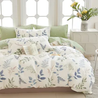 【Green 綠的寢飾】100%精梳純棉兩用被床包組(單人/雙人/加大/200織/多款任選)