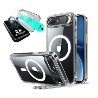 【ESR 億色】iPhone 17e/16e殼膜2件組-巧匯鏡頭支架防摔殼+高清鋼化保護貼3片