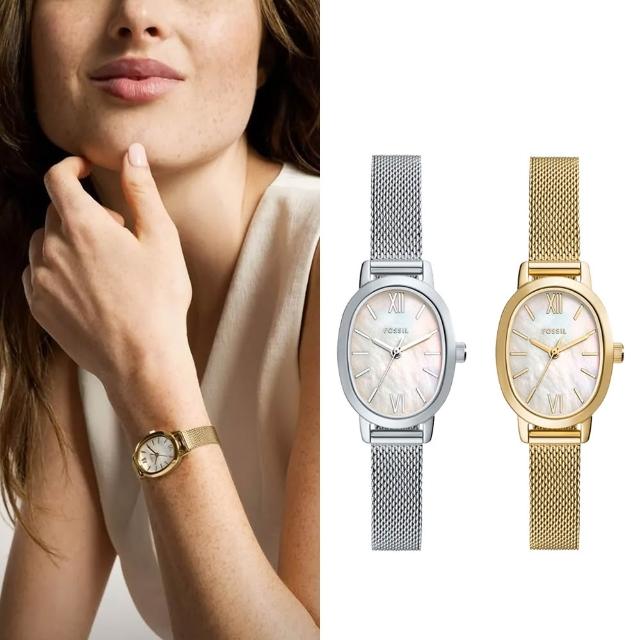 【FOSSIL】Penny 雅爵經典珍珠母貝女錶 不鏽鋼米蘭錶帶 23 MM (兩色可選)