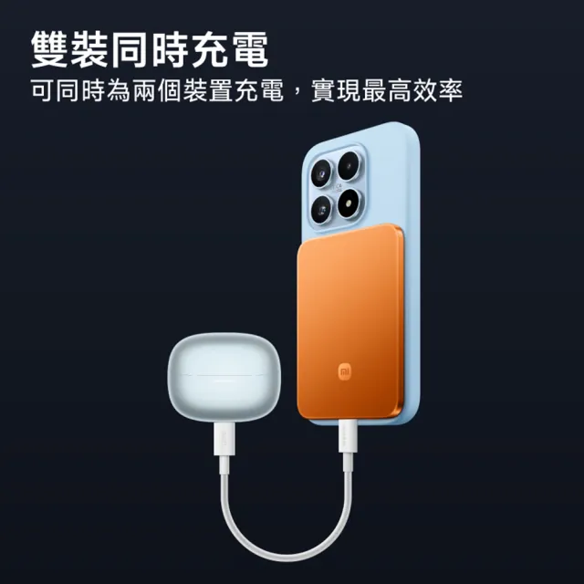 【小米】官方旗艦館 Xiaomi 纖薄磁吸行動電源 5000 15W 石墨黑(通過3C認證/0.6cm超薄/小米首款自研電池)