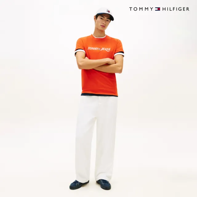【TOMMY HILFIGER】官方旗艦館復古風標誌短袖 T 恤_紅色