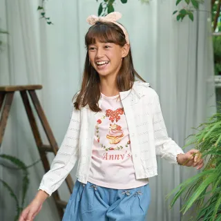 【ANNY’S 安妮公主】花邊荷葉領拼接春夏款透氣小外套(4192白色)