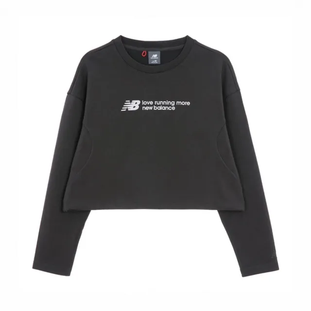 【NEW BALANCE】NB 長袖上衣 女 短版 深灰 NDF34232DKG(S2278)
