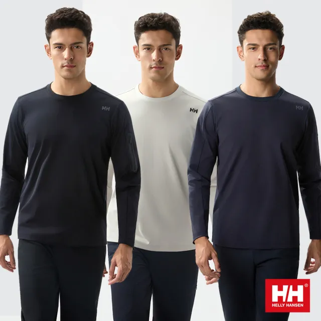【Helly Hansen】男 休閒 袖口袋 防曬 抗UV 長袖 上衣 黑