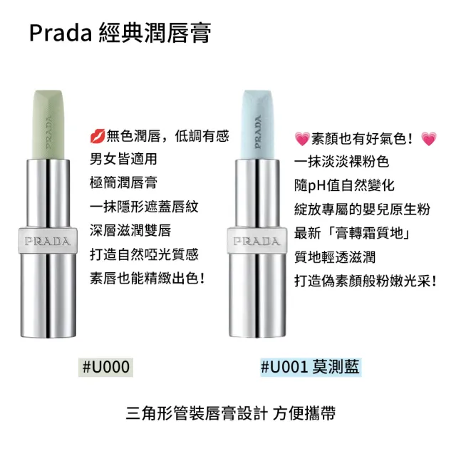 【PRADA 普拉達】經典潤唇膏 3.8g(多款任選)