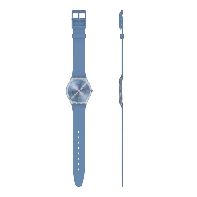【SWATCH】DENIM BLUE 超薄手錶/男錶/女錶/瑞士製造 SS08N100-S14(34mm)