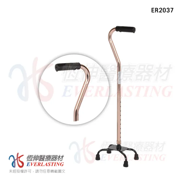 【恆伸醫療器材】ER2037 鋁合金四腳拐杖-問號型小爪