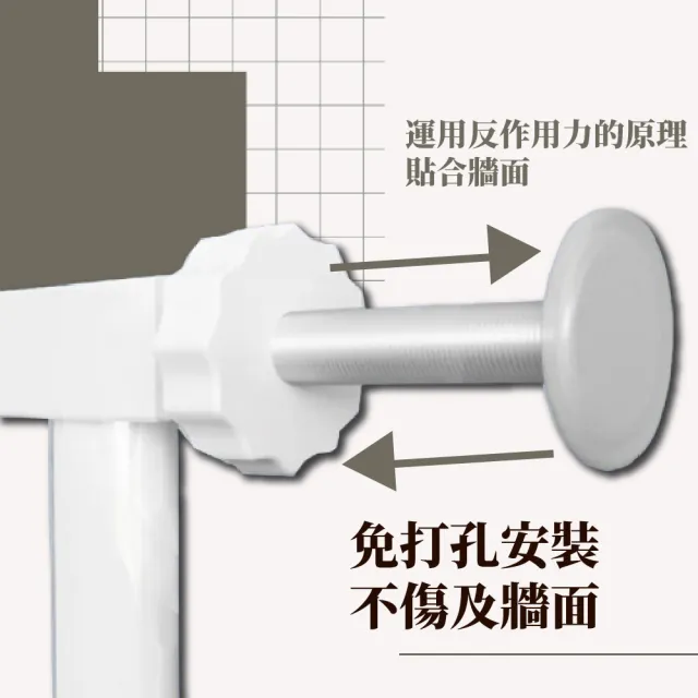【KIDS PARK】獨家訂製高76公分適用寬75-84cm安全門欄(雙向自動回彈/寵物柵欄/狗圍欄/樓梯口門欄/寵物門欄)