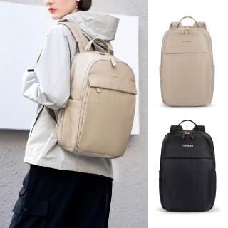 【Kingsons】質感緞面-輕盈隨行雙層後揹包(防潑水材質 可容納14吋筆電)