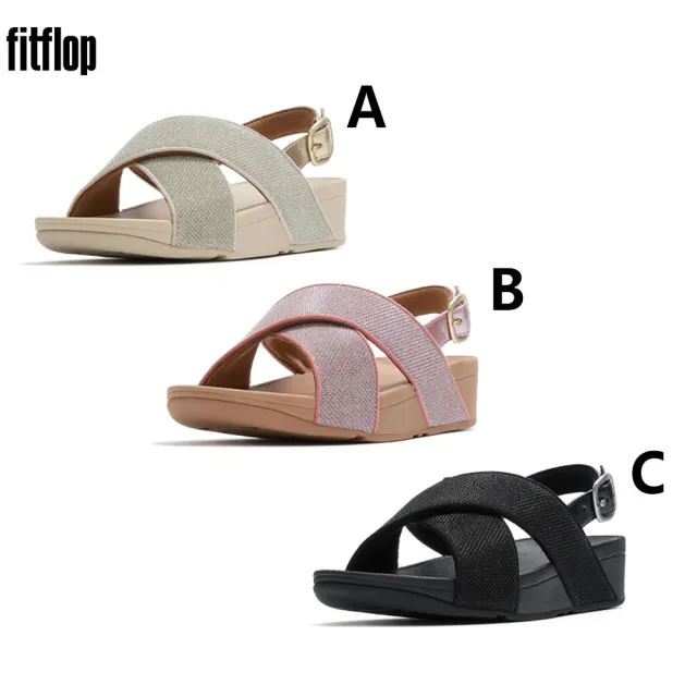 【FitFlop】LULU 閃亮金蔥紗線網布後帶涼鞋-女(3款)