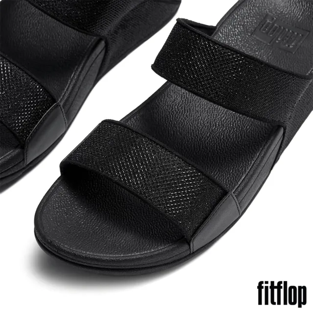 【FitFlop】LULU 閃亮金蔥紗線網布雙帶涼鞋-女(3款)