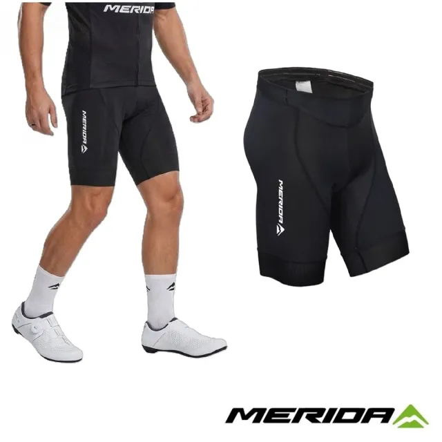 【MERIDA 美利達】自行車經典男短車褲 黑 3D矽膠墊 亞特力士聯名款(車服/長途/運動/單車/自行車)