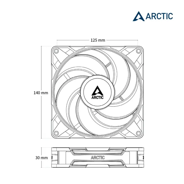 【Arctic】P14 Pro PST Reverse A-RGB 14公分反向高風壓共享風扇 白色 (反向扇 電腦風扇 機殼風扇 散熱)