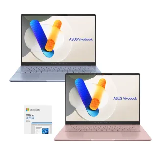 【ASUS 華碩】Office2024組★14吋Ultra 7輕薄AI筆電(VivoBook S S5406SA/Ultra 7-258V/32G/512G/W11/OLED)