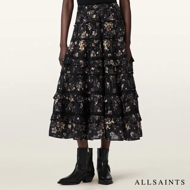 【ALLSAINTS】TALIA 印花蕾絲長裙 W103RE (中腰版型)