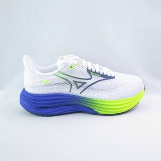 【MIZUNO 美津濃】WAVE RIDER 29 SW 男慢跑鞋 4E寬楦(J1GC250453 白x藍黃)