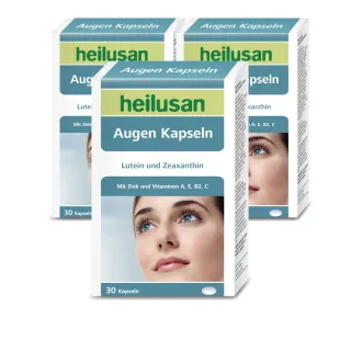 【Heilusan 好立善】EUREYE葉黃素複方軟膠囊30粒3盒組(游離型 玉米黃素藍莓/維他命AB2CE鋅)