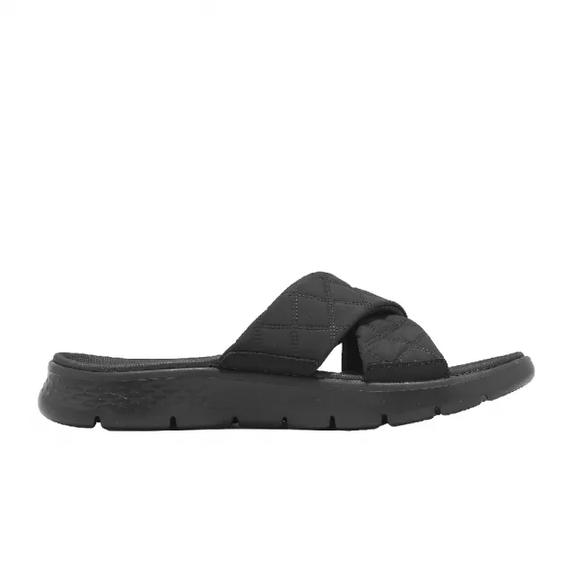 【SKECHERS】涼拖鞋 Go Walk Flex Sandal 女鞋 黑 交叉鞋帶 141536BBK