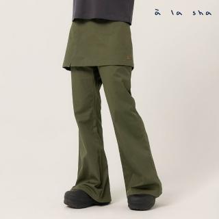 【a la sha】假兩件式一片裙喇叭褲