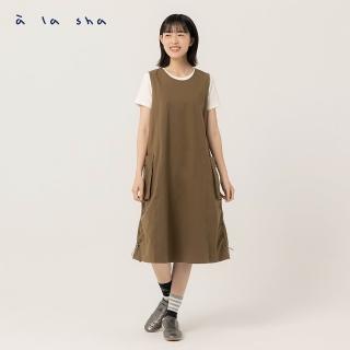 【a la sha】造型抽繩工裝洋裝