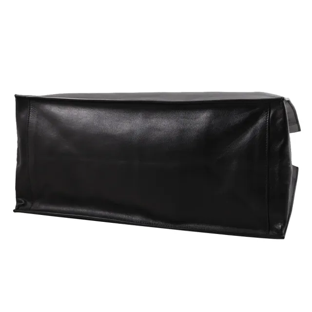 【YSL】Rive Gauche 簡約立體LOGO牛皮大容量商旅包托特包(黑)