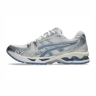 【asics 亞瑟士】GEL-Kayano 14 男女 運動休閒鞋 舒適 白銀 水藍(1203A537-115)