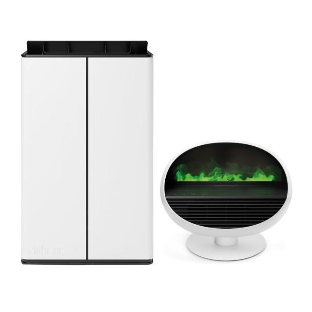 【Stadler Form】Lukas 12L 一級能效 空氣清淨機 乾衣除濕機 + Erik 香氛水氧電暖器 (居家淨白組)