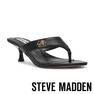 【steve madden】素面寬帶低跟夾腳拖鞋 SOUNDVIEW(黑色)