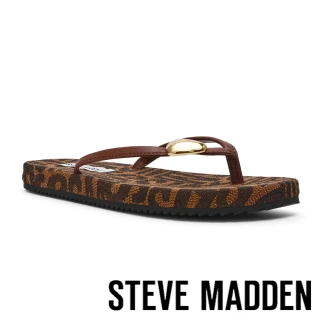 【steve madden】金屬圓形飾扣夾腳拖鞋 SURFUP(咖色)