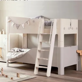 【iloom 怡倫家居】TINKLE-POP 雙層床架組-爬梯型(雙層床 床架 單人床架 雙人床架 兒童床 收納床架)