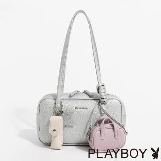 【PLAYBOY】肩背包 Sophisticated系列 - 銀色