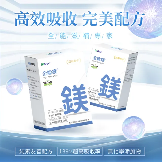 【iHDoc】全能鎂(60粒/盒；3盒)
