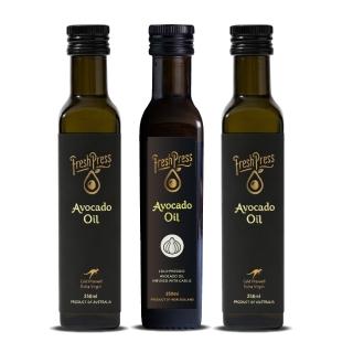 【壽滿趣】FreshPress頂級冷壓初榨酪梨油2＋蒜香風味酪梨油1-250mlx3(可生飲/低溫冷壓)