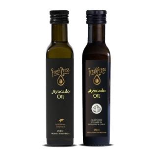 【壽滿趣】FreshPress頂級冷壓初榨酪梨油1＋蒜香風味酪梨油1-250mlx2(可生飲/低溫冷壓)