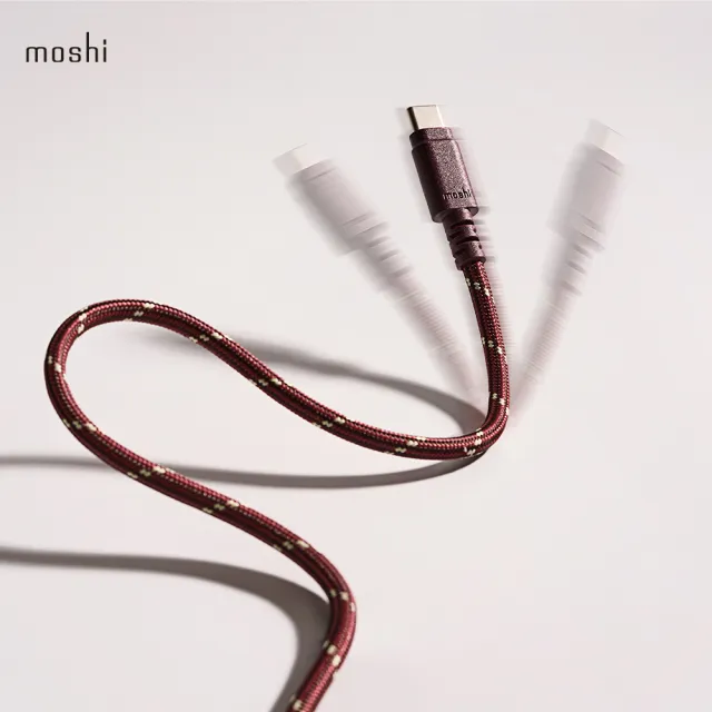 【moshi】Integra 強韌系列 USB-C to USB-C (240W/480Mbps) 充電/傳輸編織線-薄型插頭 (1.2m)
