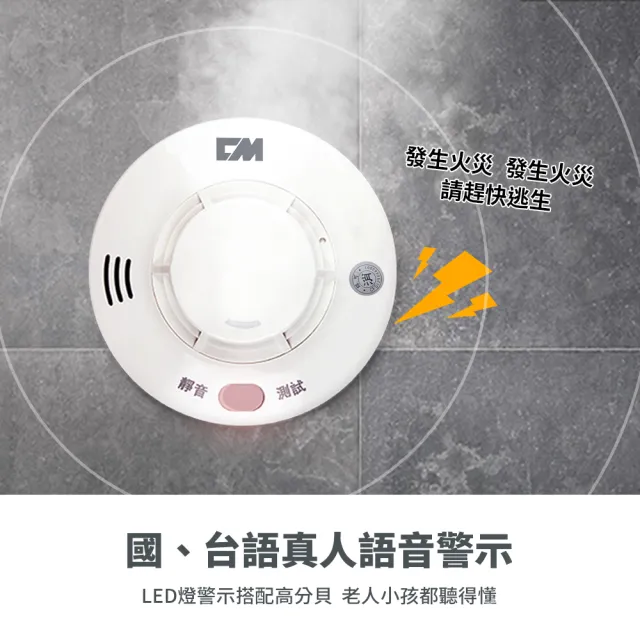 【防災專家】10年型國台語音火災警報器(煙熱可選 吸頂壁掛兩用 台灣製造)