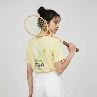 【FILA】中性短袖圓領T恤-鵝黃 1TEA-1451-YE