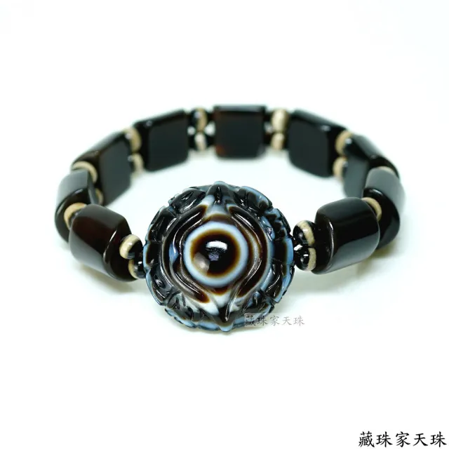 【藏珠家】精品31mm財咒天眼+智慧咒天珠手鍊