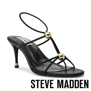 【steve madden】細帶繞踝高跟夾腳涼鞋 RAMOS(黑色)