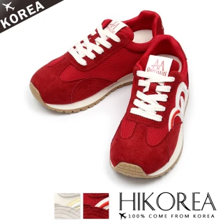【HIKOREA】韓國空運。 圖騰撞色輕量止滑5.5CM厚底運動鞋/版型偏小(71-3636/二色/現貨+預購)
