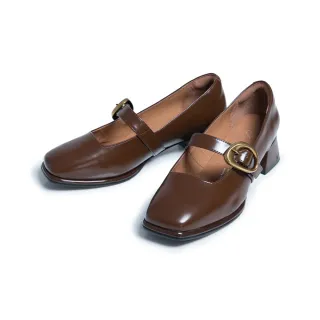 【FAIR LADY】NG出清品_小時光 復古摩登粗跟瑪莉珍鞋(摩卡/5J2987 女鞋)