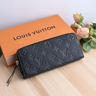 【Louis Vuitton 路易威登】LV M60171 Clemence 經典花紋小牛皮壓紋拉鍊零錢長夾(現貨)
