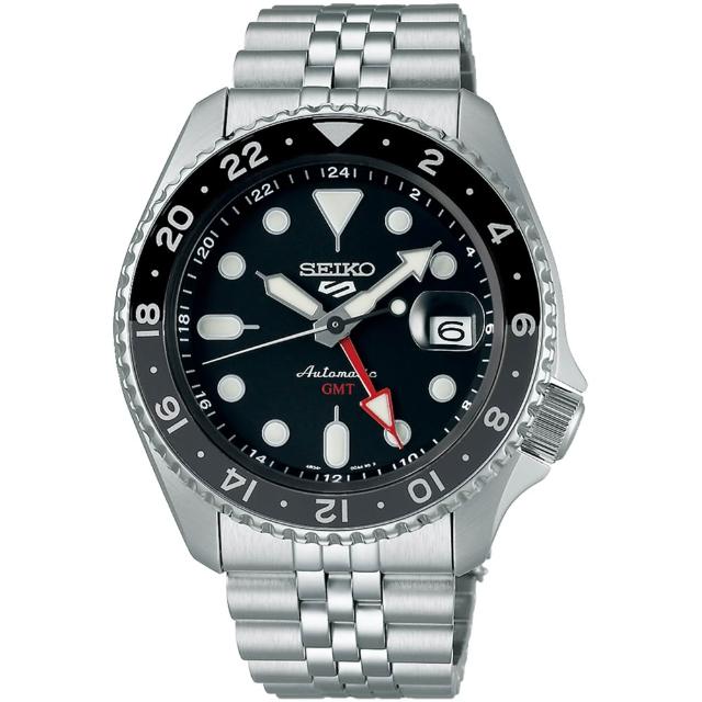 【SEIKO 精工】5 Sports GMT雙時區機械錶-42.5mm 送禮 618(4R34-00A0D/SSK001K1)